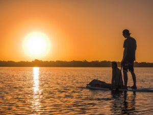 tanjaventuras_destinationen_mexiko_babalar_sonnenaufgang Bacalar Sonnenaufgang Standup Paddle